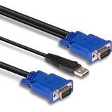 Lindy 32186 toetsenbord-video-muis (kvm) kabel Zwart, Blauw 2 m