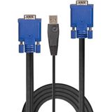 Lindy 32186 toetsenbord-video-muis (kvm) kabel Zwart, Blauw 2 m