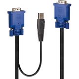 Lindy 32186 toetsenbord-video-muis (kvm) kabel Zwart, Blauw 2 m