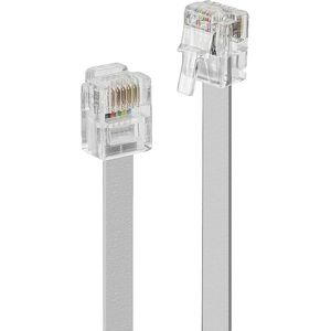 LINDY Telefoon (analoog) Aansluitkabel [1x RJ12-stekker 6p6c - 1x RJ12-stekker 6p6c] 2 m Grijs