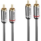 35345 rca Audio Anschlusskabel [2x Cinch-Stecker - 2x Cinch-Stecker] 1 m Anthrazit - Lindy