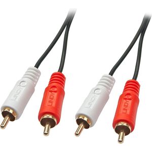 Lindy - 35663 Cinch Audio Anschlusskabel [2x Cinch-Stecker - 2x Cinch-Stecker] 5.00 m Schwarz