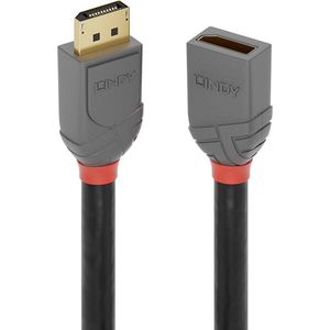 LINDY 36497 DisplayPort-kabel DisplayPort Verlengkabel DisplayPort-stekker, DisplayPort-bus 2.00 m Antraciet, Zwart, Rood Vergulde steekcontacten