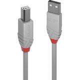 LINDY USB-kabel USB 2.0 USB-A stekker, USB-B stekker 1.00 m Grijs 36682