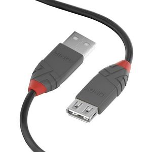 Lindy 36704 USB-kabel USB 2.0 3 m USB A Zwart, Grijs
