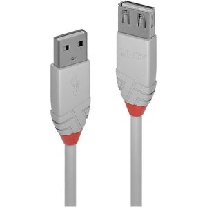 LINDY 36712 USB 2.0 Type A verlengkabel, Anthra Line - Grijs, 1m