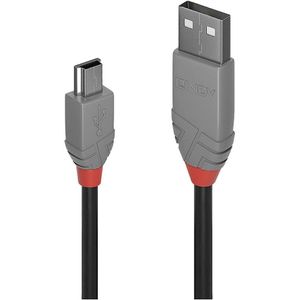 LINDY 36720 USB 2.0 kabel type A naar Mini-B Anthra Line antraciet 0,2 m