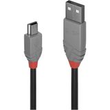 USB-Kabel usb 2.0 usb-a Stecker, USB-Mini-B Stecker 2.00 m Schwarz, Grau 36723 - Lindy