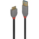 LINDY USB-kabel USB 3.2 Gen1 (USB 3.0 / USB 3.1 Gen1) USB-A stekker, USB-micro-B 3.0 stekker 0.50 m Zwart 36765