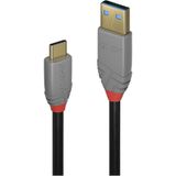 Lindy - USB-Kabel usb 3.2 Gen2 (usb 3.1 Gen2) usb-c® Stecker, usb-a Stecker 1.00 m Schwarz, Grau 3691