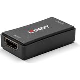 Lindy - Iec Mains 3 M HDMI-adapter - HDMI 2.0 Repeater - Zwart - 50m
