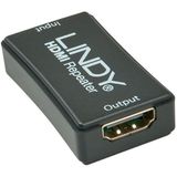 Lindy - Iec Mains 3 M HDMI-adapter - HDMI 2.0 Repeater - Zwart - 50m