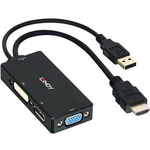 LINDY 38182 Monitor-converter [HDMI DisplayPort, DVI, VGA] zwart
