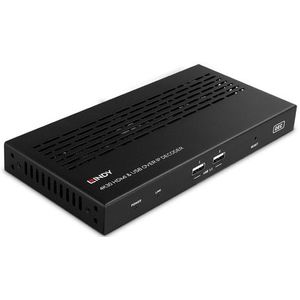 Lindy - HDMI & USB over IP Decoder - Multicast - Videowall - Zwart