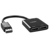 Lindy - 2 Port DisplayPort 1.2 MST Hub - Zwart - USB-A