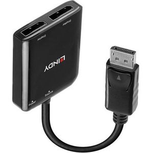 Lindy - 2 Port DisplayPort 1.2 MST Hub - Zwart - USB-A