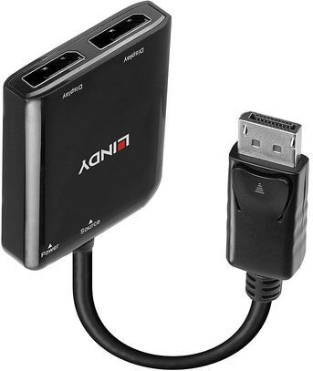 Lindy - 2 Port DisplayPort 1.2 MST Hub - Zwart - USB-A