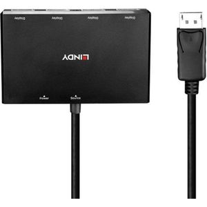 Lindy 38431 interface hub DisplayPort Zwart