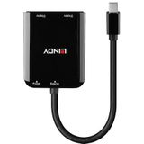 Lindy - mDP naar 2 Poorten HDMI MST Hub - Zwart - Multimedia-accessoire