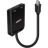 Lindy - mDP naar 2 Poorten HDMI MST Hub - Zwart - Multimedia-accessoire
