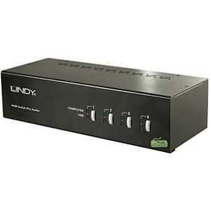 4 P. DVI Dual Link & Head KVM Sw.Pro Audio USB 2 zonder kabel
