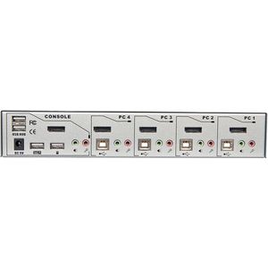 LINDY 39305 KVM Switch - DisplayPort 4K 60Hz - USB 2.0 - 4 Poorten