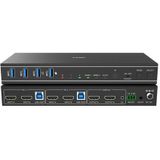 Lindy - Hdmi 4k60 Usb 3.0 Kvm-switch - Ondersteunt 2 Schermen - USB 3.0