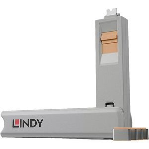 USB type C poortblokkeringsset met sleutel en 4 sloten, oranje