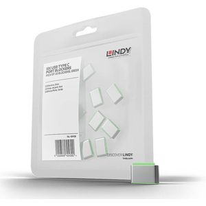 LINDY USB Type C poort blokkers (zonder sleutel) - Pack van 10, groen