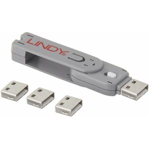 Lindy 40454 poortblokker Poortblokker + sleutel USB Type-A Wit Acrylonitrielbutadieenstyreen (ABS) 5 stuk(s)