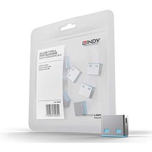 LINDY USB-Lock USB-poortslot Set van 10 Stuks Blauw Zonder Sleutel