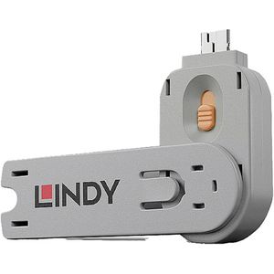 Lindy 40623, Türblockierschlüssel, USB Typ-A, Orange, Acrylnitril-Butadien-Styrol (ABS), 1 Stück(e), Polybag
