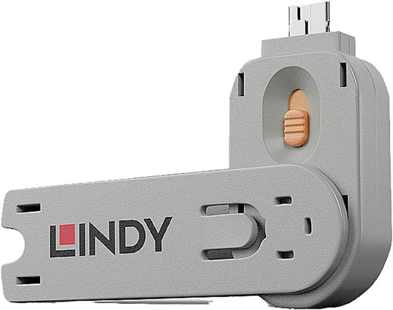 Lindy Sleutel voor vergrendeling USB-poort, Beveiliging van notebooks, Oranje