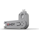 Lindy 40624 poortblokker Poortblokkeersleutel USB Type-A Wit Acrylonitrielbutadieenstyreen (ABS) 1 stuk(s)