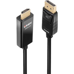 LINDY Actieve kabel DisplayPort naar HDMI met HDR, 1 m 40925