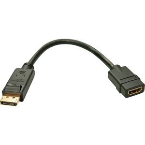 Lindy 41005 video kabel adapter 0,15 m DisplayPort HDMI Zwart