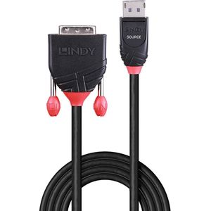 Lindy 41490 video kabel adapter 1 m DVI-D DisplayPort Zwart