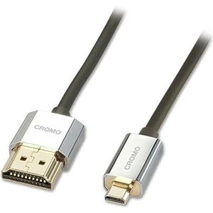 LINDY 41682 - HDMI-Kabel auf Typ Mini-HDMI A/D 4.5 Meter CROMO Slimline High Speed, 4K@60Hz HDMI 2.0 10.28G 3D 1080p HDCP 2.2 ARC CEC, ATC-getestet, Kompatibel mit Fernseher, Monitor, Tablette, Kamera