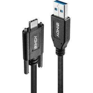 LINDY USB 3.1 A/C-kabel, met dubbele schroeven, 1 m