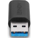 Lindy 41904 tussenstuk voor kabels USB 3.2 Type A USB 3.2 Type C Zwart