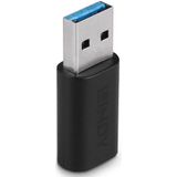 Lindy 41904 tussenstuk voor kabels USB 3.2 Type A USB 3.2 Type C Zwart
