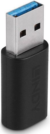 Lindy 41904 tussenstuk voor kabels USB 3.2 Type A USB 3.2 Type C Zwart