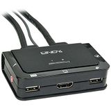 LINDY 42340 - HDMI KVM Switch Compact USB 2.0 Audio 2 Port, zwart