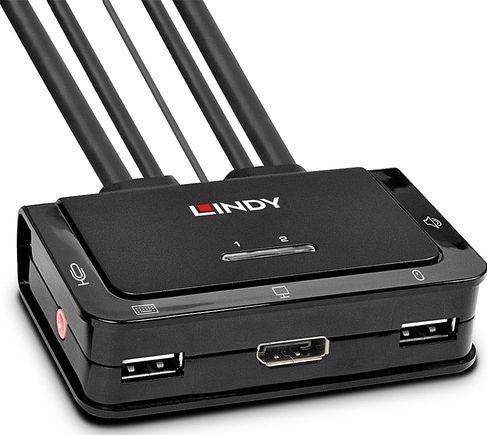LINDY KVM-Switch - DisplayPort - Muis - Toetsenbord - 4096x2160 Pixel