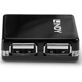 Lindy 42742 interface hub 480 Mbit/s Zwart