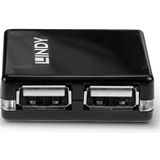 Lindy 42742 interface hub 480 Mbit/s Zwart