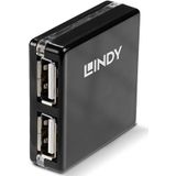 Lindy 42742 interface hub 480 Mbit/s Zwart