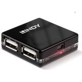 Lindy 42742 interface hub 480 Mbit/s Zwart