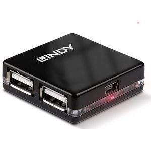 Lindy 42742 interface hub 480 Mbit/s Zwart