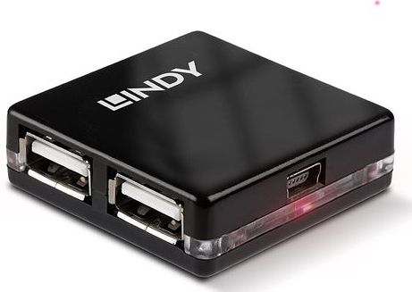 Lindy 42742 interface hub 480 Mbit/s Zwart